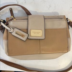Tan and Cream Crossbody Bag